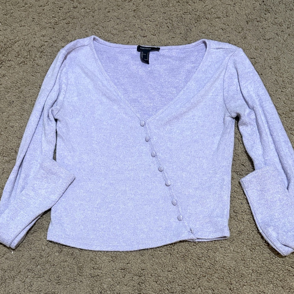 Forever 21 Lavender Button-Up Women's Top